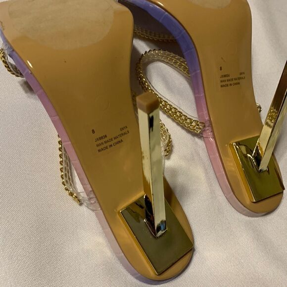 Cape Robbin Size 8 Strappy goldchain heels with goldtone heels - Picture 13 of 13